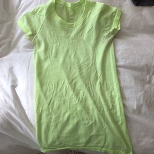 Neon yellow Lululemon Swiftly Tech Short Sleeve